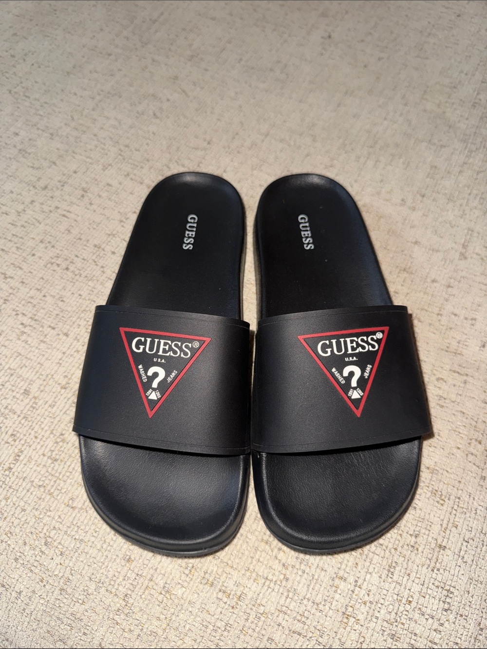 GUESS Black Slide Sandals with Logo